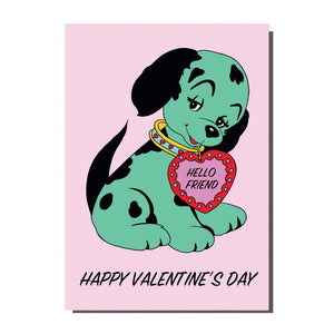 Hello Friend Kitsch Valentines Day Card