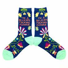 Load image into Gallery viewer, I&#39;m A Delicate Fucking Flower Socks
