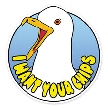 Load image into Gallery viewer, I Want Your Chips Seagull Fridge Magnet
