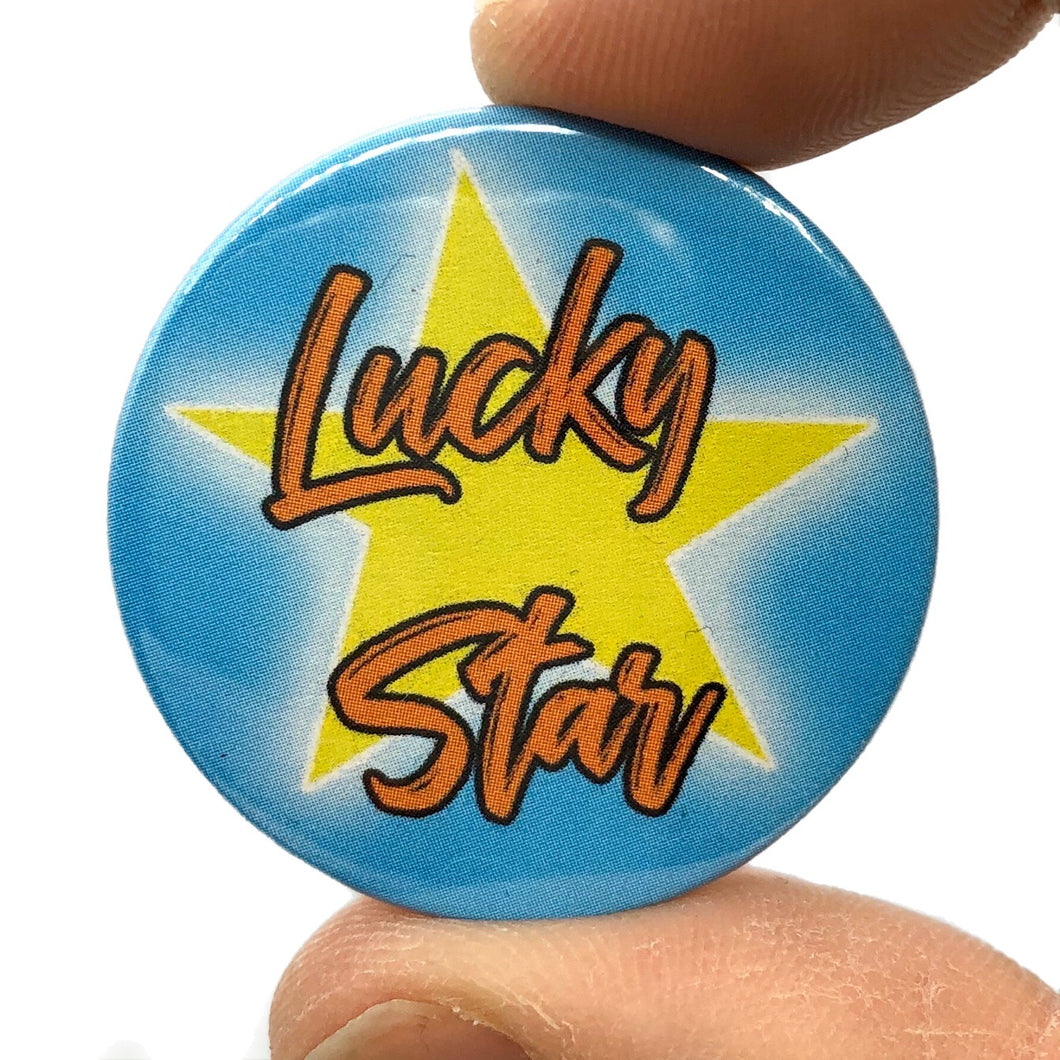 Lucky Star Button Pin Badge