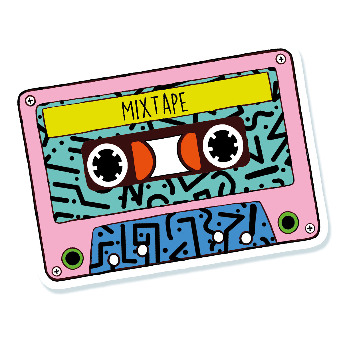 1980s Stylee Mixtape Vinyl Sticker