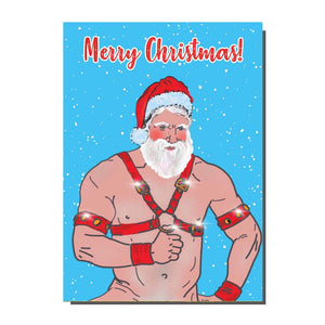 Gay Oooh Santa Christmas Card