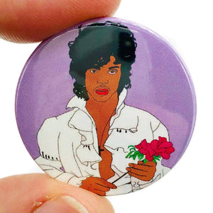 1980s Styleee Prince Purple Rain Button Pin Badge