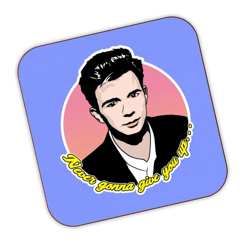 Never Gonna Give You Up Rick Astley Inspired Drinks Coaster