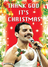 Load image into Gallery viewer, Freddie Mercury Thank God It&#39;s Christmas Card
