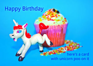 Unicorn Poo Birthday Card