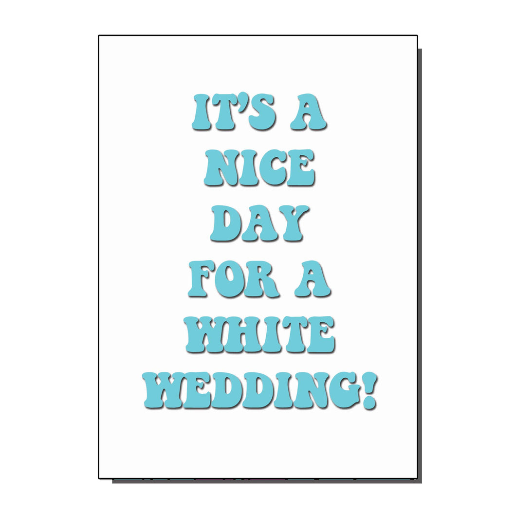 White Wedding Greetings Card
