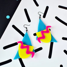 Load image into Gallery viewer, 80S Stylee Memphis Statement Perspex Earrings
