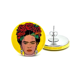 Frida Kahlo Button Stud Earrings