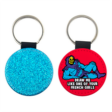 Load image into Gallery viewer, Draw Me Like One Of Your French Girls Skeletor Inspired Glitter Keyring

