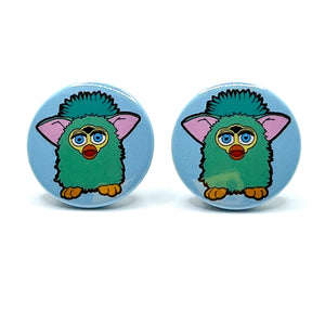 furby Inspired Button Stud Earrings