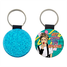 Load image into Gallery viewer, Into The Groove Glitter Keyring
