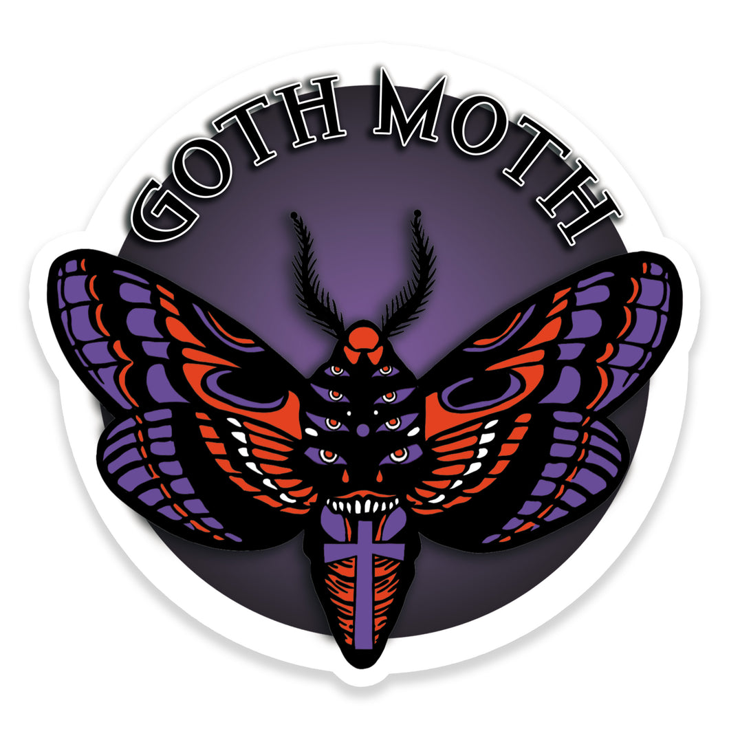 Goth Moth Vinyl Sticker