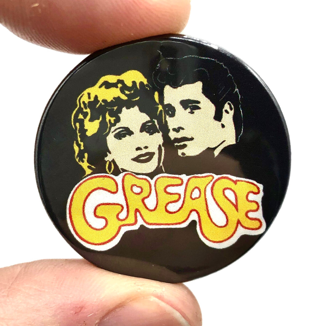 Grease Button Pin Badge