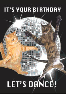 It's Your Birthday Let's Dance Cat Card