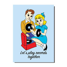 Load image into Gallery viewer, Lets Play Records Together Greetings Card
