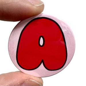 Letter A Button Pin Badge