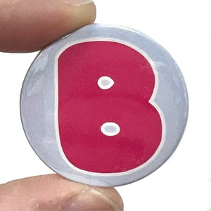Letter B Button Pin Badge