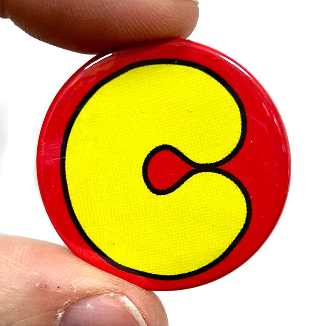 Letter C Button Pin Badge