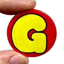 Load image into Gallery viewer, Letter G Button Pin Badge
