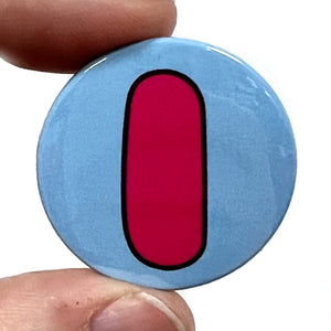 Letter I Button Pin Badge