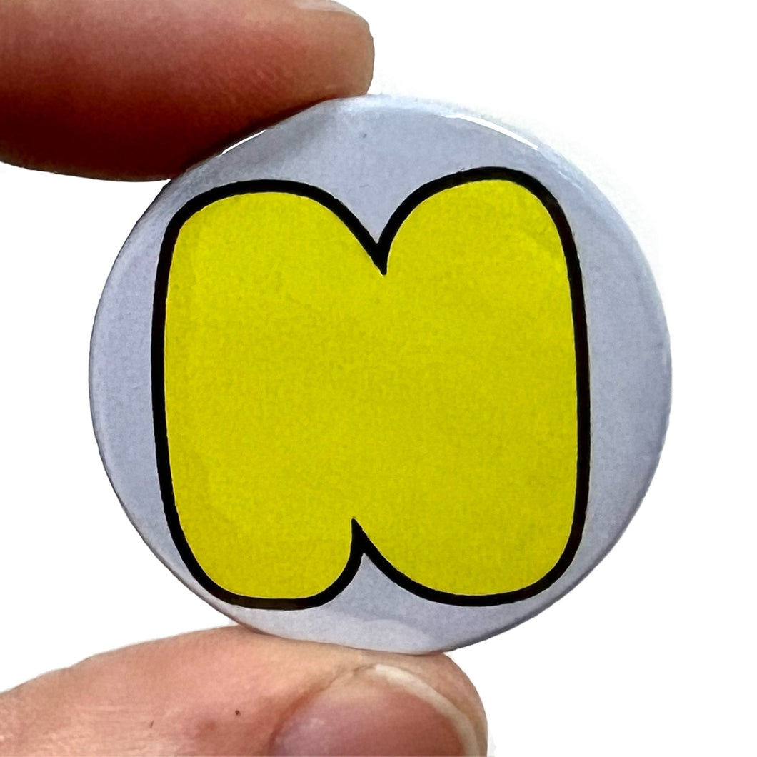 Letter N Button Pin Badge