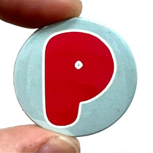 Load image into Gallery viewer, Letter P Button Pin Badge
