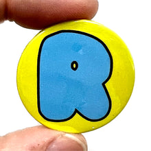 Load image into Gallery viewer, Letter R Button Pin Badge
