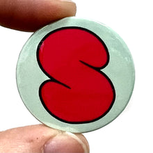Load image into Gallery viewer, Letter S Button Pin Badge
