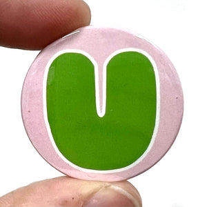 Letter U Button Pin Badge