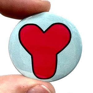 Letter Y Button Pin Badge