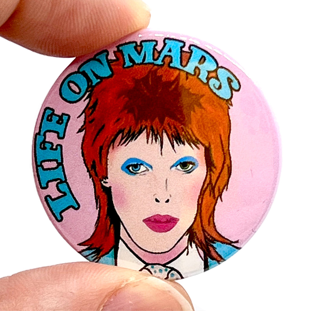 Bowie Life On Mars Button Pin Badge