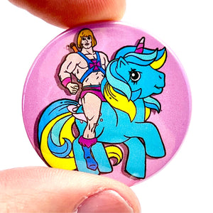 My Little He-Man Button Pin Badge