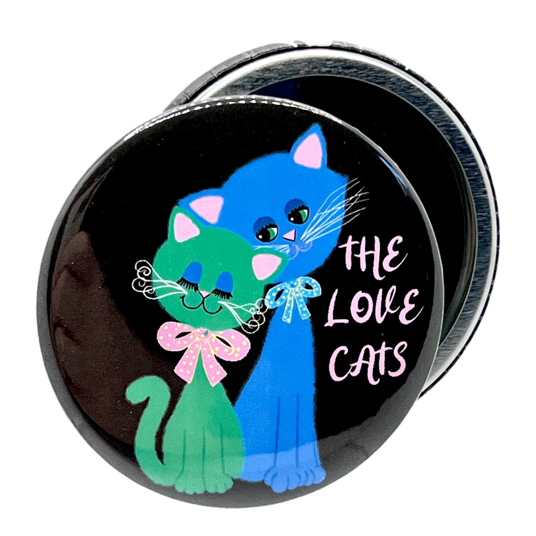 The Love Cats Kitsch Pocket Hand Mirror