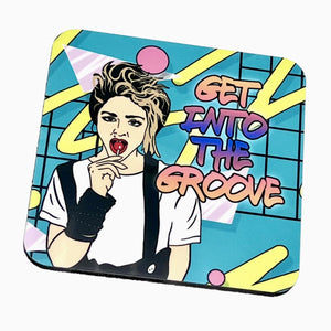 1980s Style Get Into The Groove Drinks Coaster