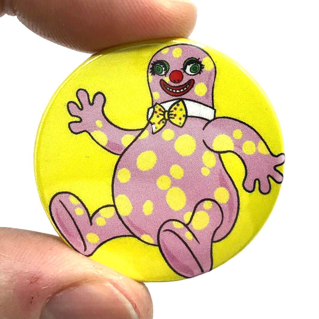 Mr Blobby Button Pin Badge