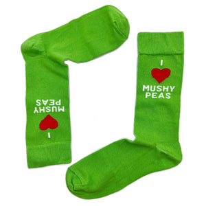 I Heart Mushy Peas Socks