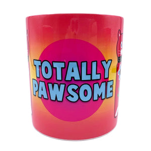 Retro Totally Pawsome Cat Ceramic Mug