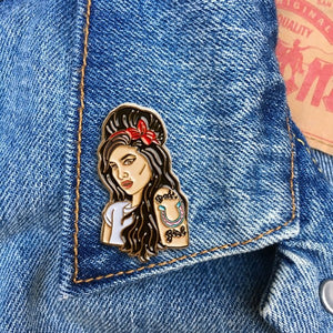 Amy Winehouse Enamel Pin Badge