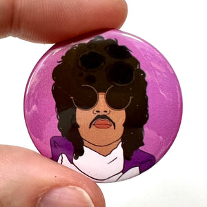 1980s Style Prince Purple Rain Button Pin Badge