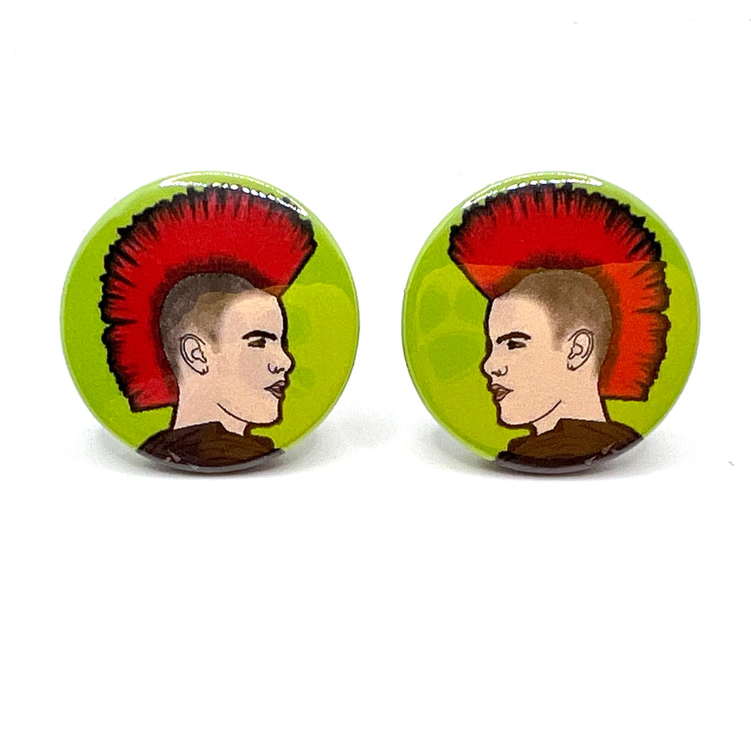 Punk Boy Button Stud Earrings