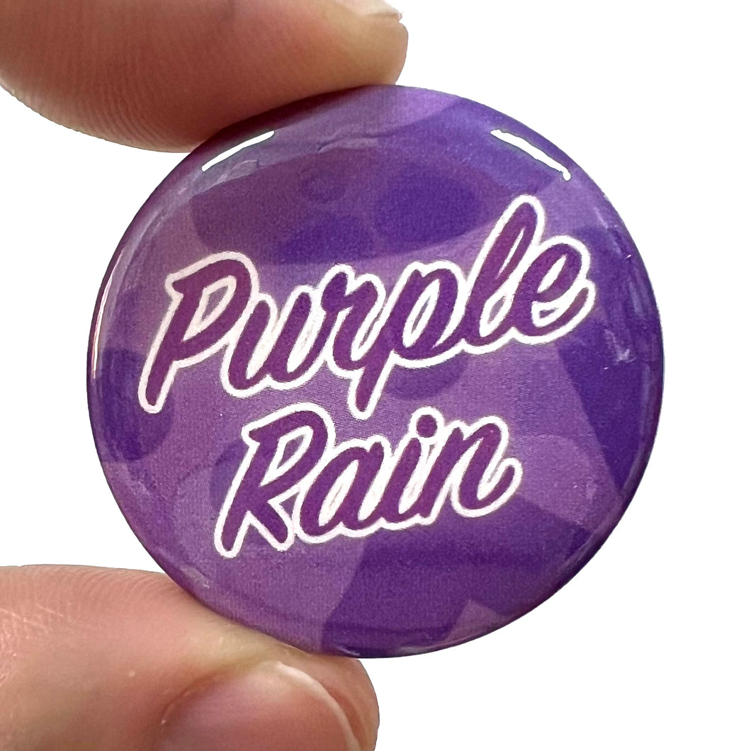 1980s Prince Purple Rain Button Pin Badge