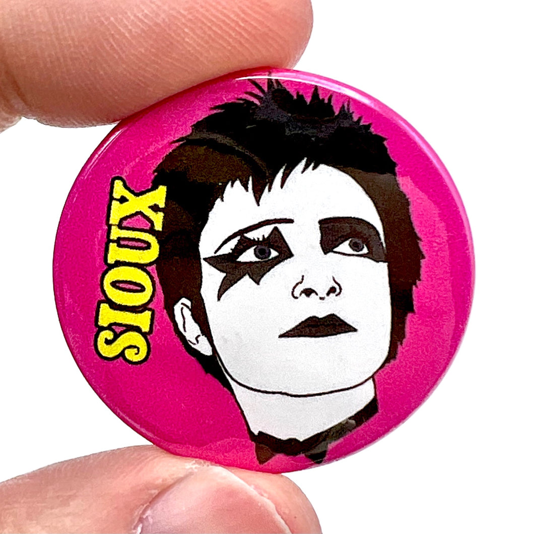 Siouxsie Sioux Early Punk Inspired Button Pin Badge