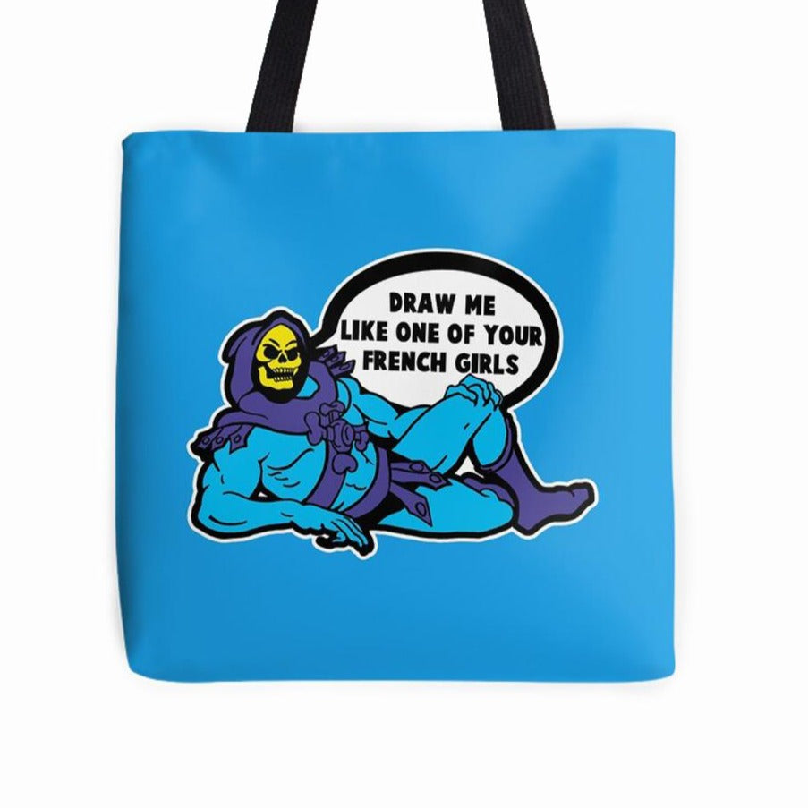 Draw Me Like One of Your French Girls Sexy Skeleton Tote Bag