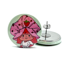 Load image into Gallery viewer, Strawberry Shortcake Inspired Button Stud Earrings
