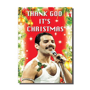 Freddie Mercury Thank God It's Christmas Card