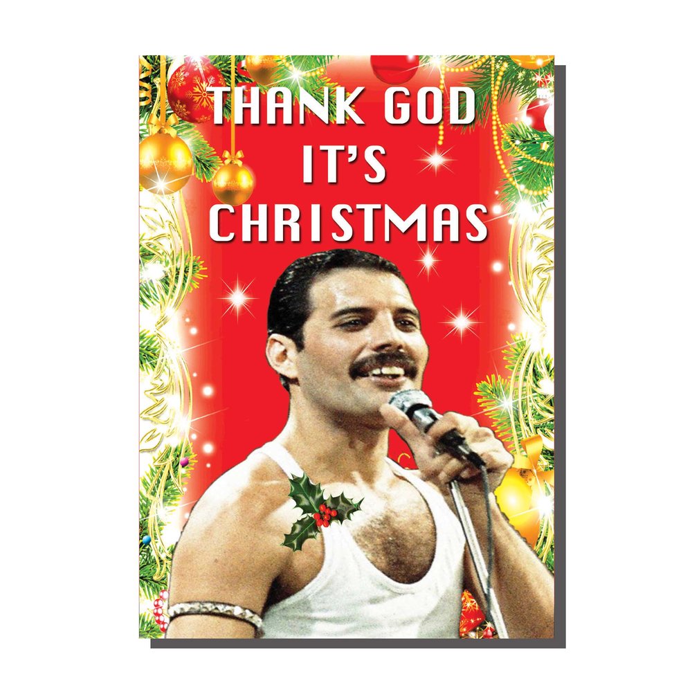 Freddie Mercury Thank God It's Christmas Card