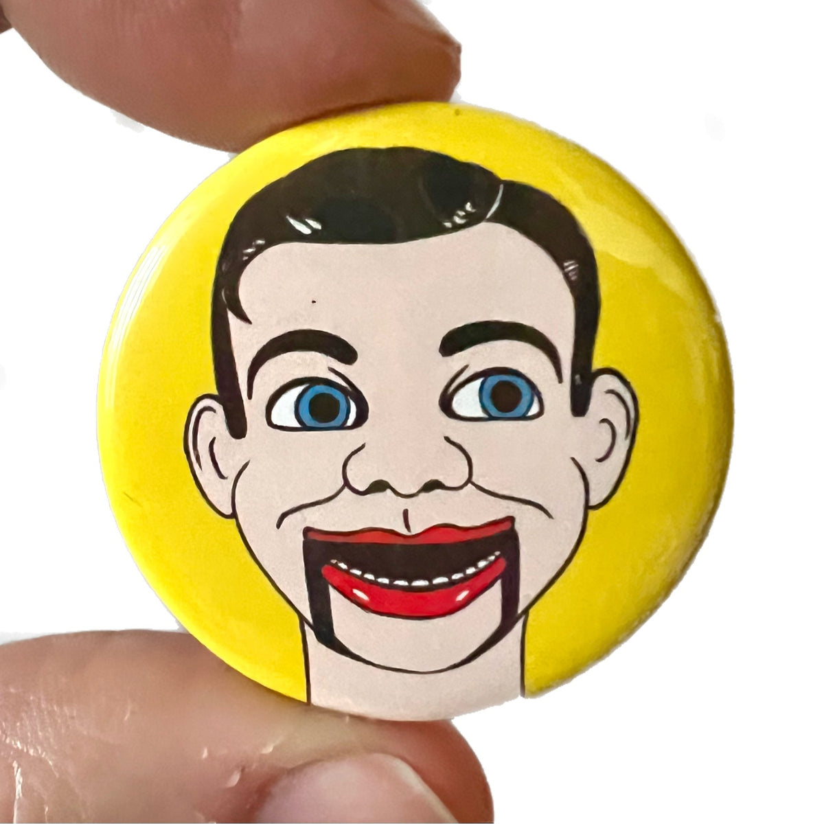 Vincent Ventriloquist Dummy Button Pin Badge – Bite Your Granny