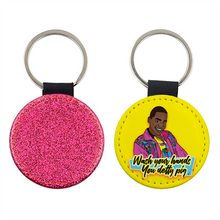 Load image into Gallery viewer, Wash Your Hands You Detty Pig Glitter Keyring
