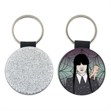 Load image into Gallery viewer, Wednesday Addams &amp; Thing Glitter Keyring
